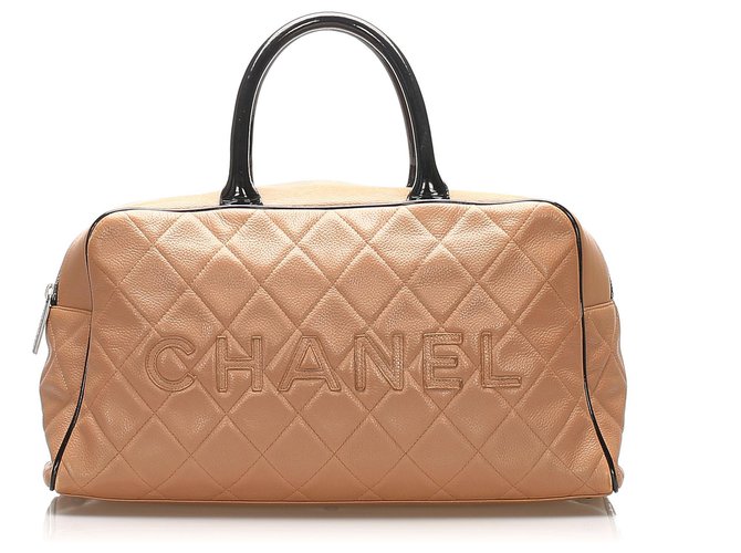 Chanel Brown Caviar Handbag Leather  ref.264601