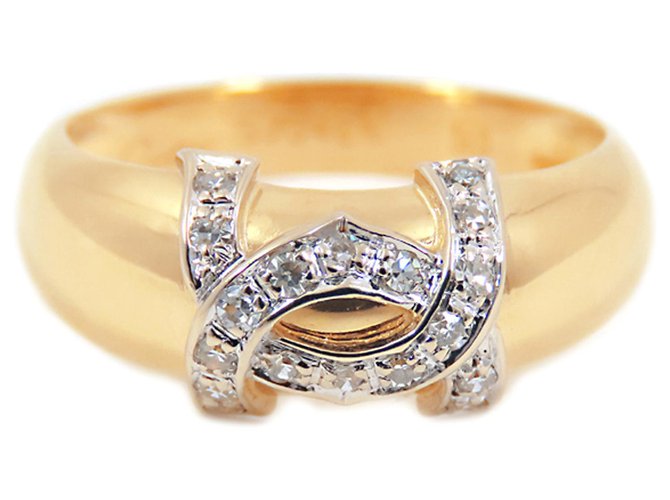 Cartier Gold 18K Dian Diamond Ring Silvery Golden Metal  ref.264651