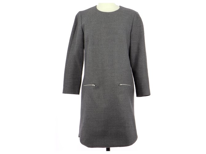 Claudie Pierlot robe Grey Wool  ref.264701