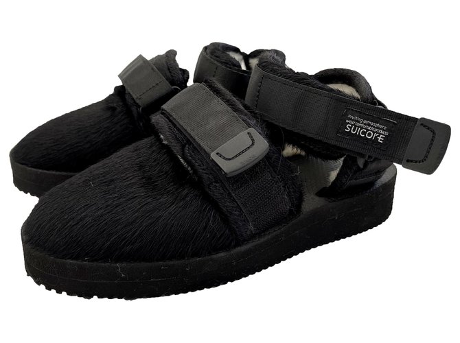 Autre Marque Suicoke Black White Fur Pony style calfskin ref