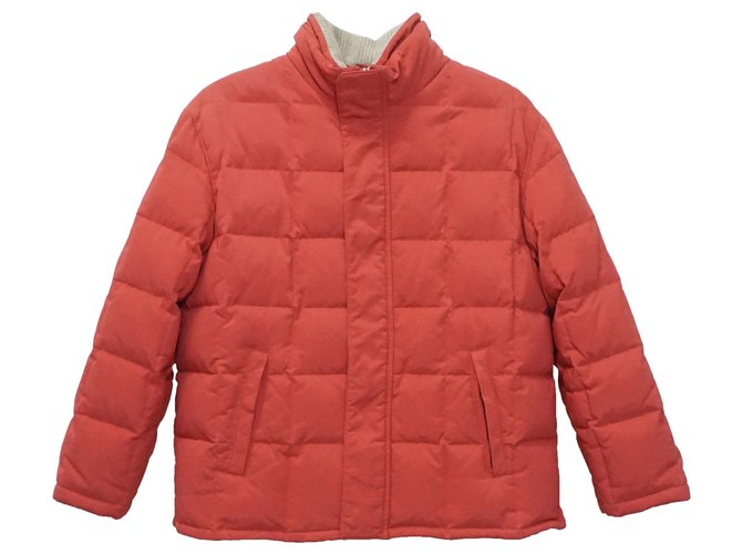 Loro Piana Boy Coats Outerwear Orange Cotton Cashmere Polyester Polyamide  ref.264723