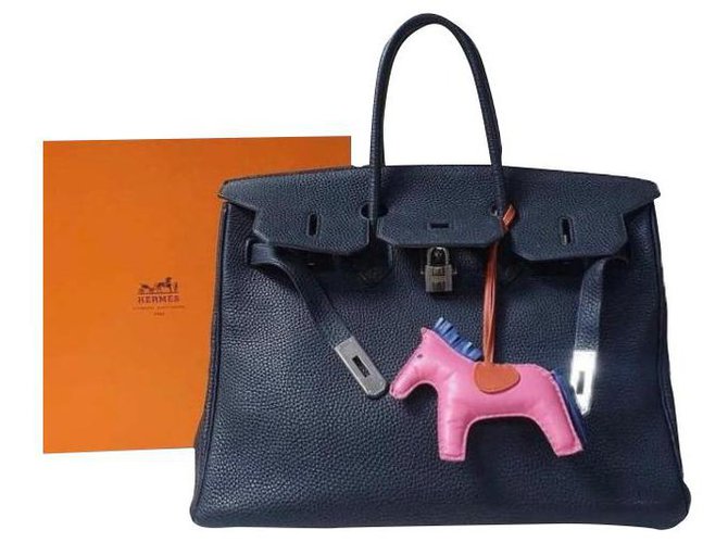 Acapulco Hermès HERMES BIRKIN 35 Black leather handbag  ref.264727