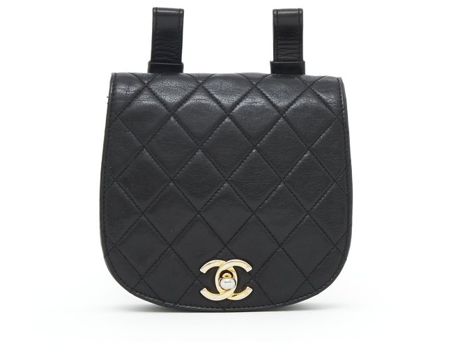 Chanel CLASSIC TIMELESS CLUTCH FOR BELT Black Leather  ref.264761