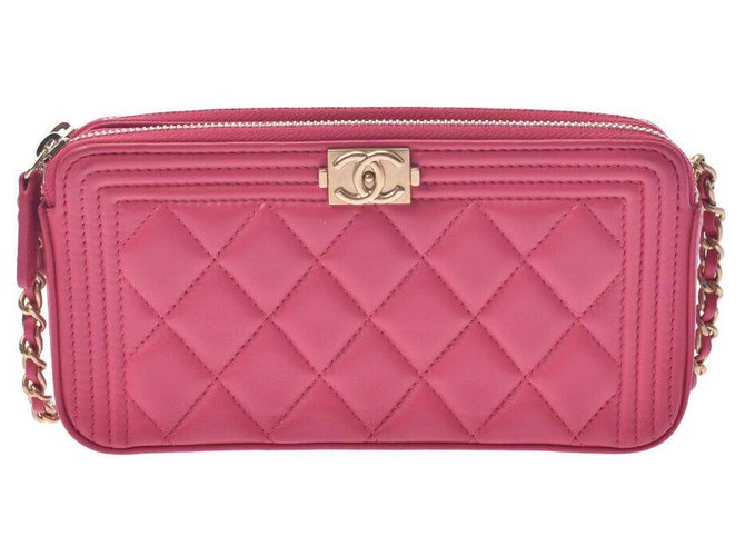 Chanel Boy Pink Leder  ref.264767