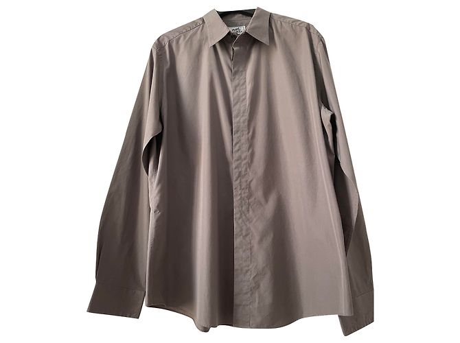 Camicia Hermès in cotone taupe