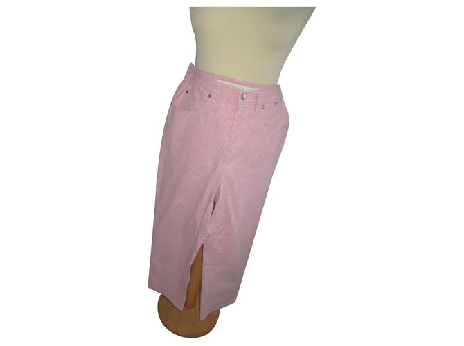 Escada Pants, leggings Pink Cotton  ref.264800