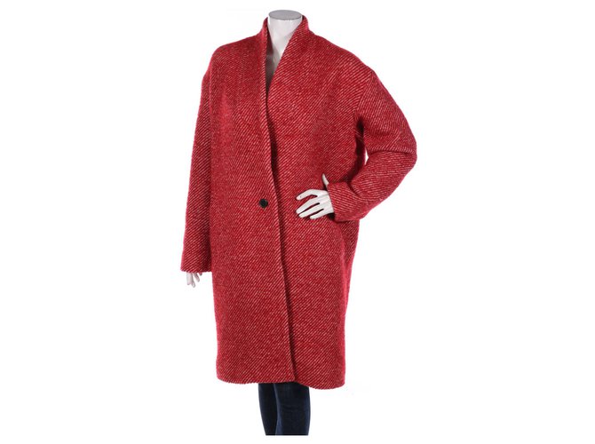 Iro Coats, Outerwear White Red Wool Mohair  ref.264831