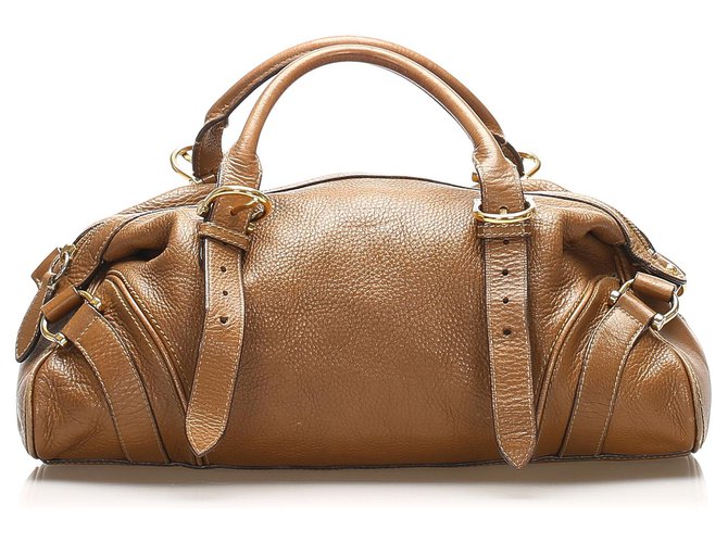 Burberry Brown Leather Handbag Pony-style calfskin  ref.264865