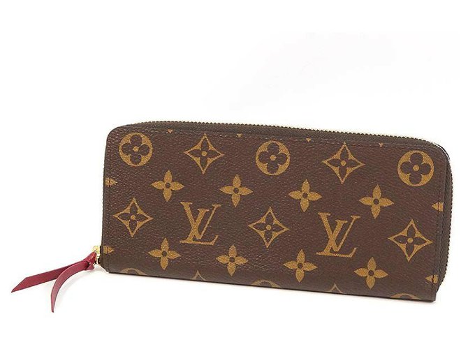 Louis Vuitton portofeuilles Clemence Damen lange Brieftasche M.60742 Fuschia Leinwand  ref.265019