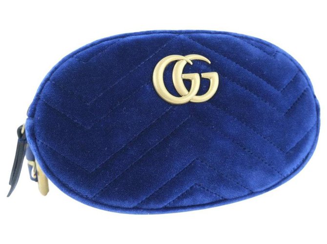 Gucci GG Marmont Suede Bleu  ref.265049