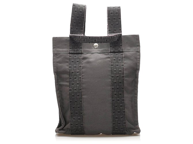 Hermès Hermes Gray Herline Canvas Backpack Grey Cloth Cloth  ref.265156