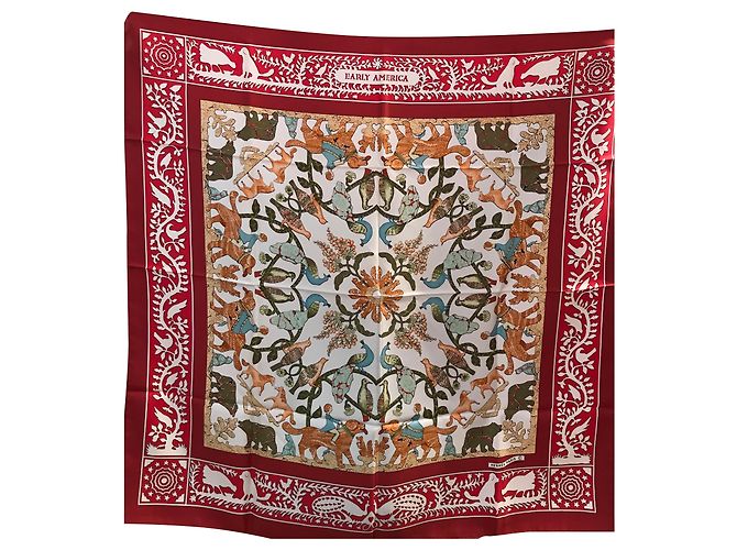 Pañuelo Hermès Early America de seda 90x90