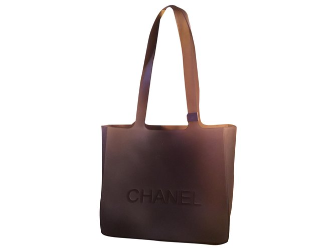 Chanel Plastiktüte Grau Kunststoff  ref.264942