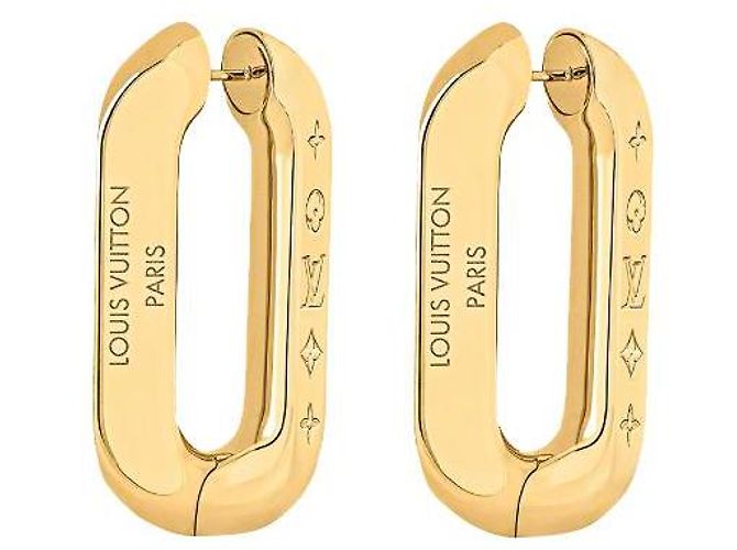 Louis Vuitton Pendientes LV Edge Gold hardware