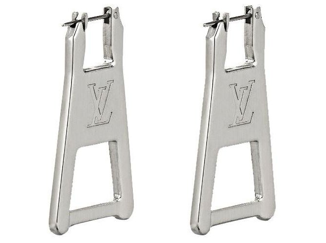 Monogram silver earrings Louis Vuitton Silver in Silver - 25966221