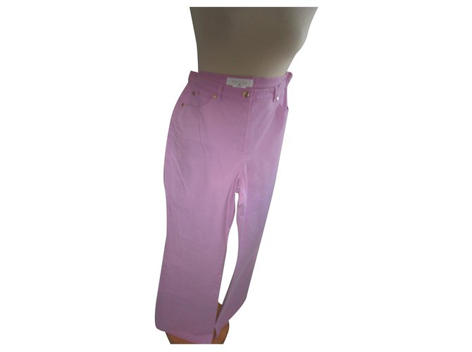 Escada Pants, leggings Pink Cotton  ref.265024