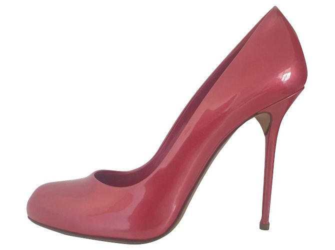 Tacones Sergio Rossi de cuero rosa roja
