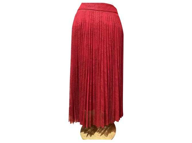 Tara Jarmon Skirts Red Polyester  ref.265046