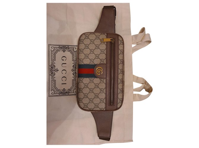 Gucci Ophidia GG belt bag Brown Polyurethane  ref.265084