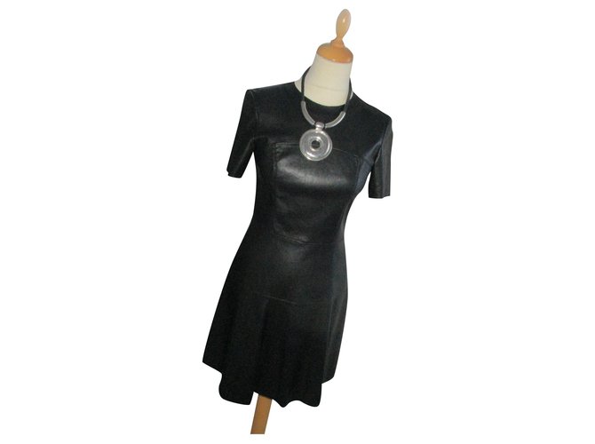 Zara Vestidos Negro Polipiel ref.265085 - Closet