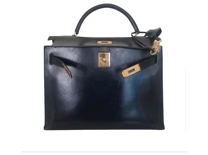 Hermès Kelly Sellier 32 Box Black Leather  ref.265092