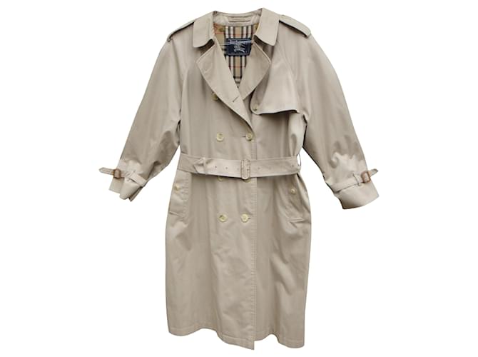 Burberry Vintage Trencher 42 with removable wool lining Beige Cotton Polyester  ref.265094