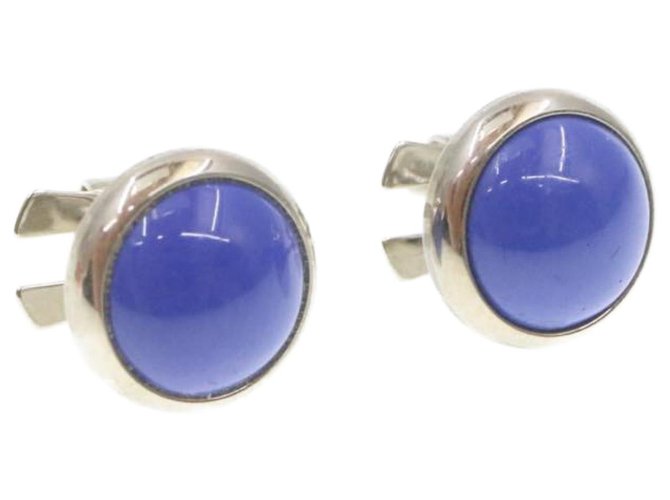 Hermès Ohrring Blau Metall  ref.265100