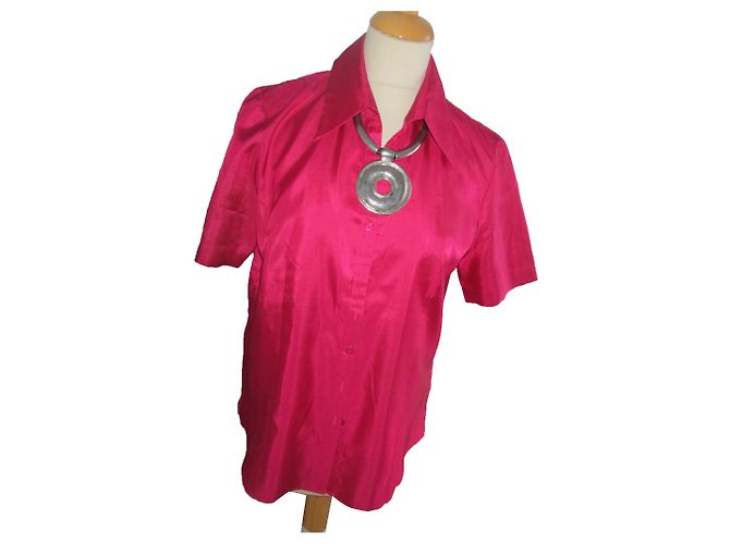 Gerry Weber Blouse Raspberry Silk Effect Polyester Size 40 Pink