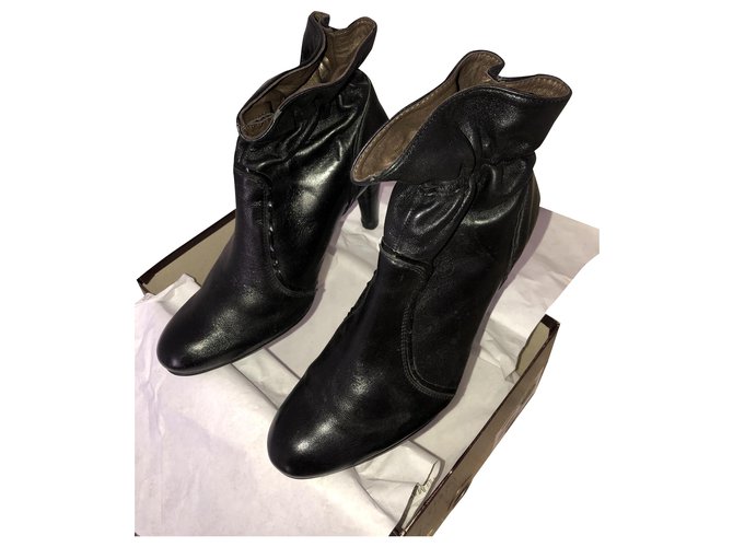 Balmain Ankle Boots Black Leather  ref.265293