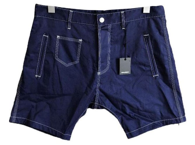 Dsquared2 nouveaux shorts pour hommes Coton Elasthane Bleu  ref.265297