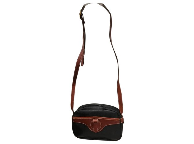 Courreges vintage shoulder bag Black Light brown Leather ref.265311 - Joli  Closet