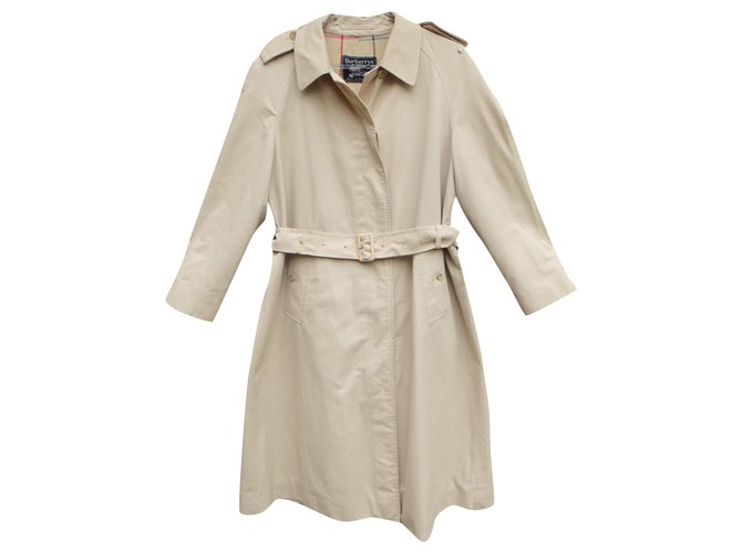 Burberry Burberrry woman's raincoat vintage sixties t 40 Beige Cotton Polyester  ref.265368