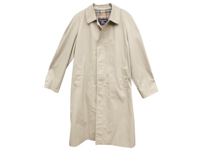 raincoat man Burberry vintage t 58 Beige Cotton Polyester  ref.265373