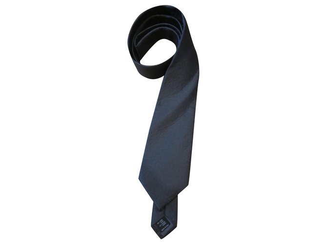 Chanel Krawatten Anthrazitgrau Seide  ref.265410