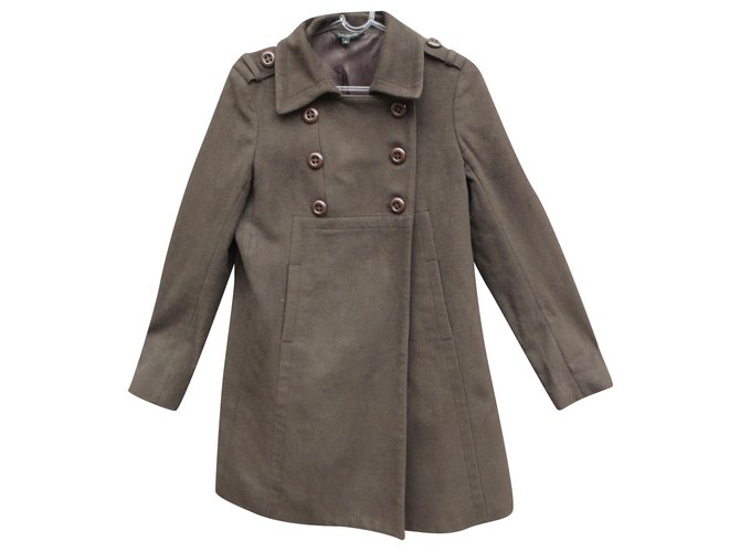 Tara Jarmon t coat 40 Dark brown Cashmere Wool Nylon  ref.265416
