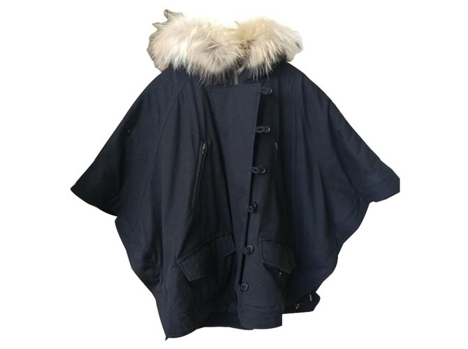 The Kooples FPAR1322 Black Cotton Polyester Fur Acrylic  ref.265424
