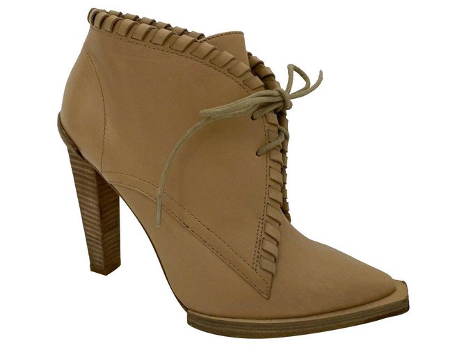 Alexander Wang Lace up ankle boots Light brown Leather  ref.265433