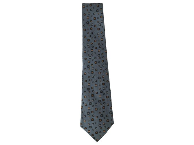 Hermès Cravates Soie Gris  ref.265624