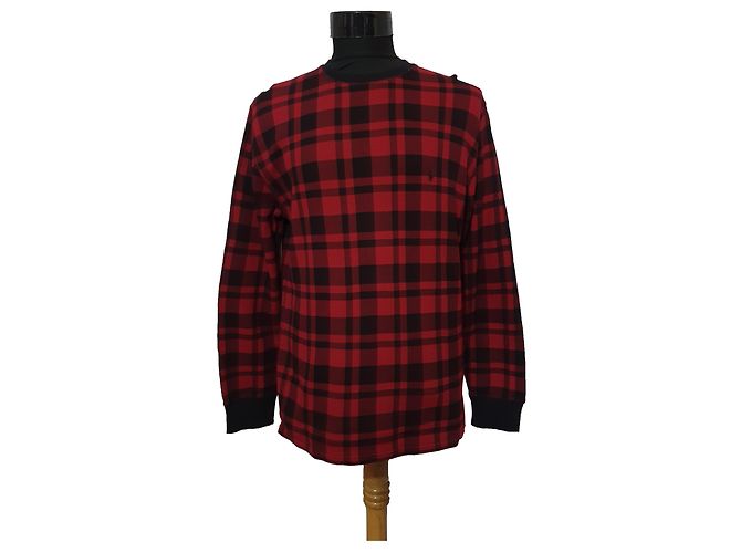Polo Ralph Lauren Tartan Baumwollpullover Schwarz Rot Bordeaux