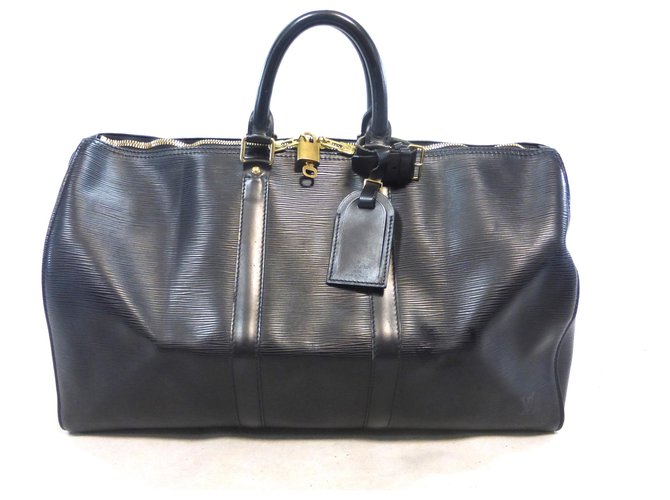 Louis Vuitton keepall 45 Cuir épi noir Black Leather  ref.265683