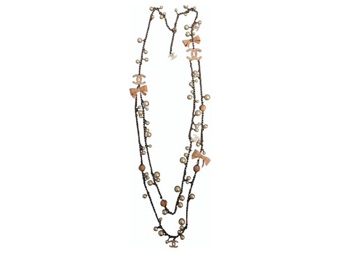 Chanel Halsketten Mehrfarben Perle  ref.265715