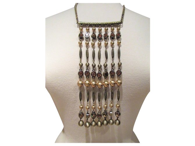 Autre Marque Dyrberg/Kern stunning necklace with crystals Golden  ref.265737