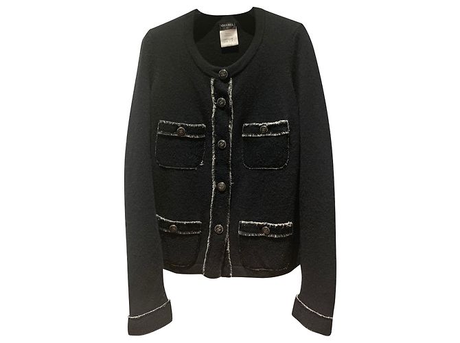 Cambon Chanel Strickjacke Schwarz Kaschmir