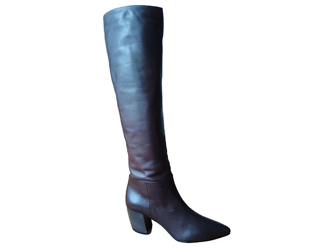 PRADA BROWN LEDERSTIEFEL Braun