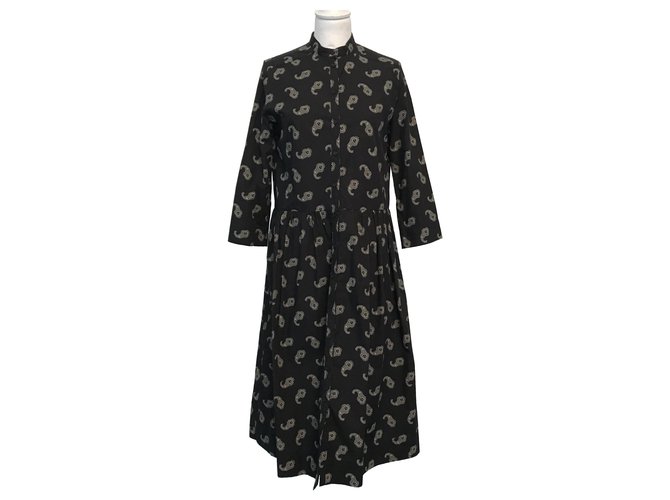 Zadig & Voltaire Dresses Black Beige Cotton  ref.265847