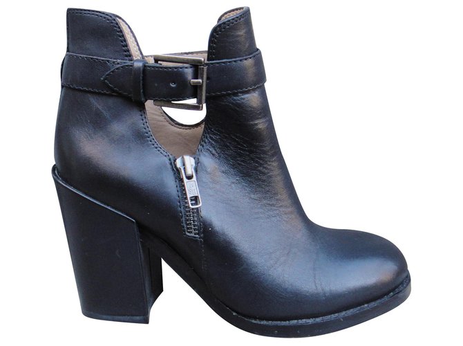 Ash p ankle boots 37 Black Leather  ref.265857