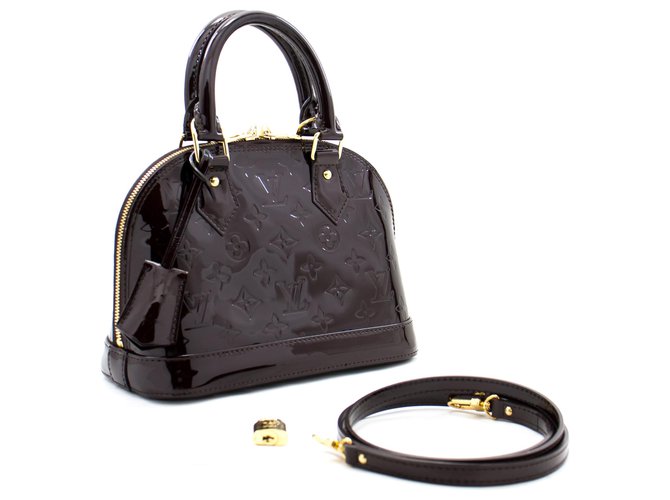 Louis Vuitton Alma BB Amaranth Monogram Vernis Bag Handbag M91678 Pelle  ref.265872