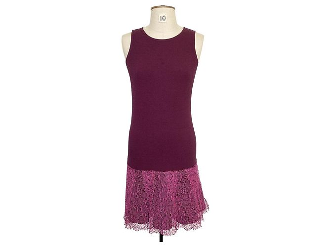 Ermanno Scervino Kleid mit Spitzenüberrock Pink Lila