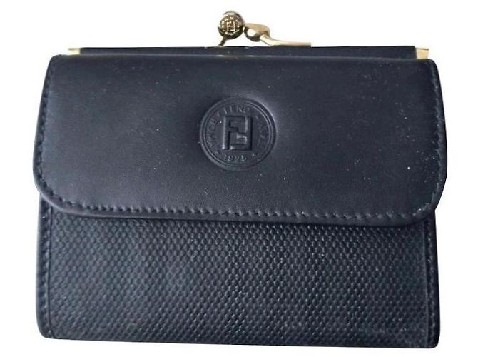 Fendi Black Cloth Wallet