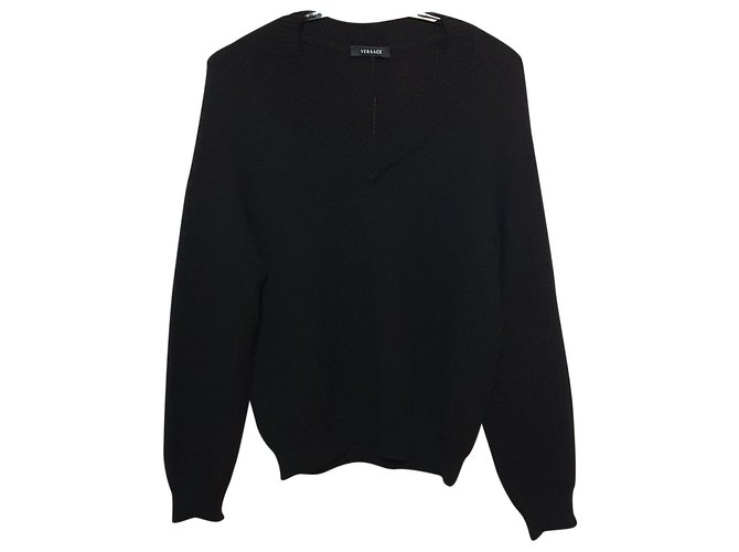 Versace Suéteres Negro Lana  ref.266085